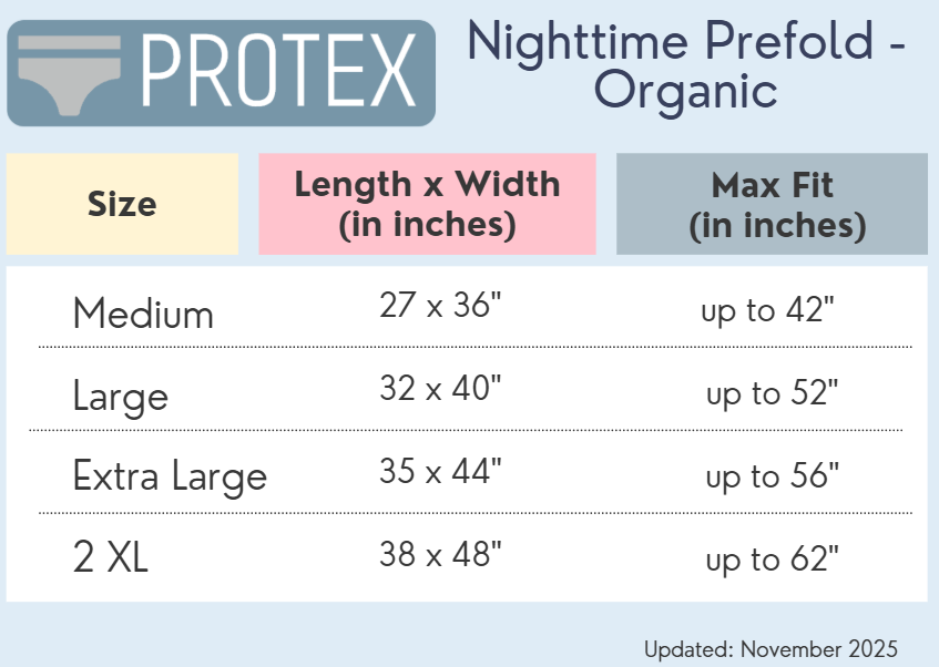 Nighttime Prefold Cloth Adult Diaper - Organic