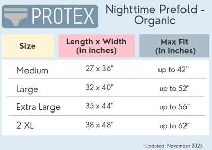 Nighttime Prefold Cloth Adult Diaper - Organic